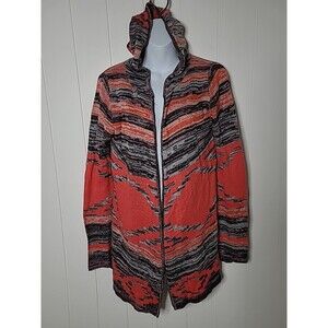 Red Camel Southwestern Cardigan XL Womens Open Front Long Sleeve Cowgirl Hood